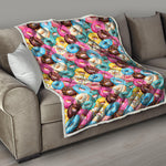 Yummy Donut Pattern Print Quilt