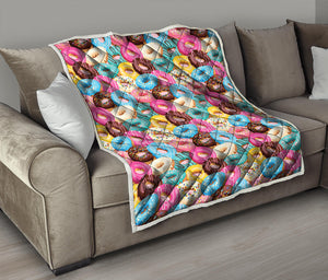 Yummy Donut Pattern Print Quilt