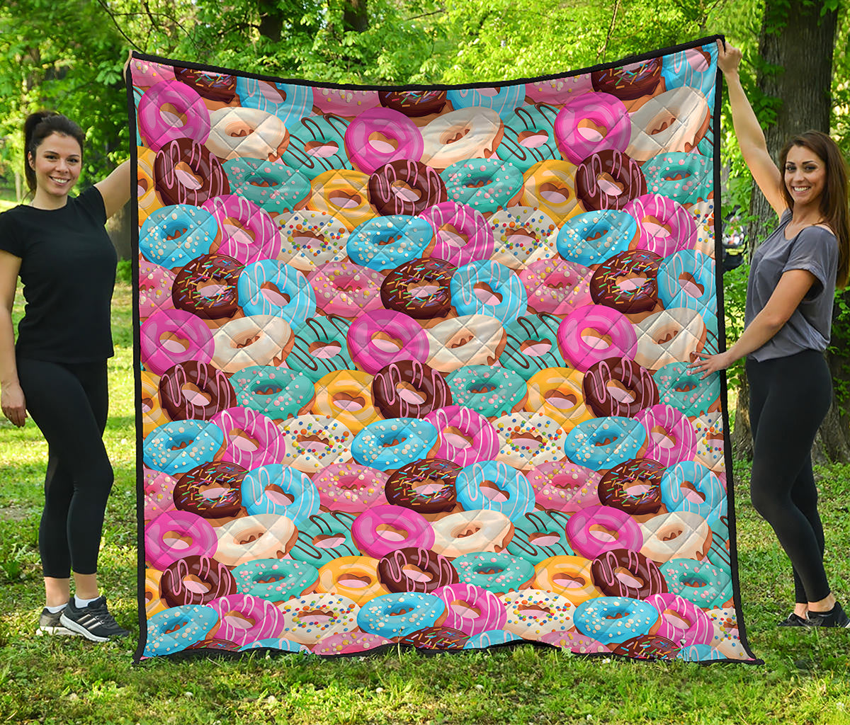 Yummy Donut Pattern Print Quilt