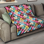 Yummy Donut Pattern Print Quilt