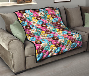 Yummy Donut Pattern Print Quilt