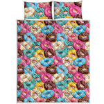 Yummy Donut Pattern Print Quilt Bed Set