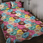 Yummy Donut Pattern Print Quilt Bed Set