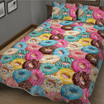 Yummy Donut Pattern Print Quilt Bed Set