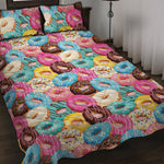 Yummy Donut Pattern Print Quilt Bed Set