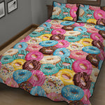 Yummy Donut Pattern Print Quilt Bed Set