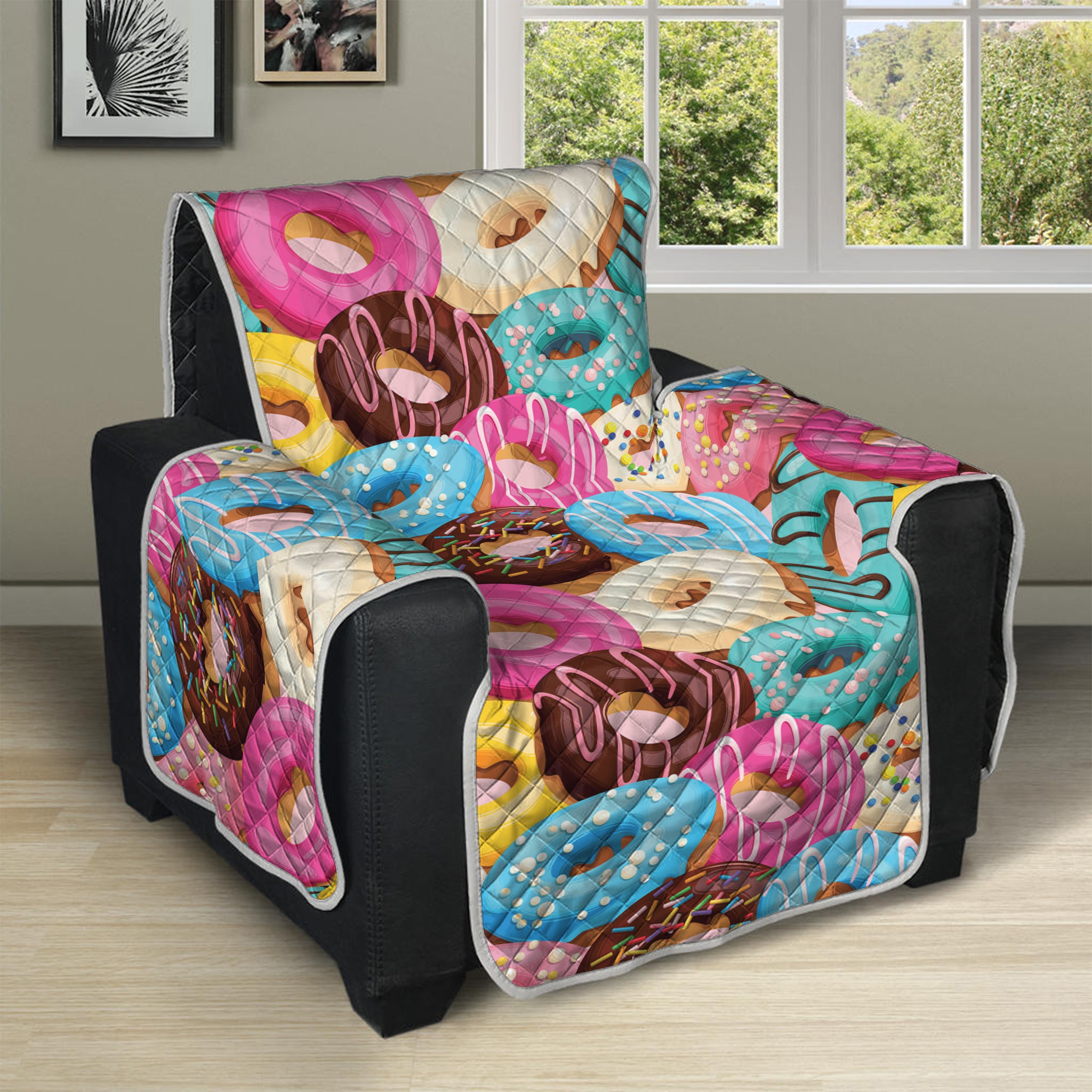 Yummy Donut Pattern Print Recliner Protector