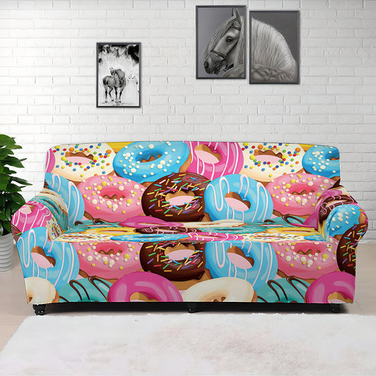 Yummy Donut Pattern Print Sofa Cover