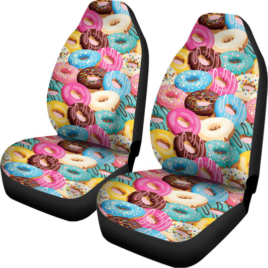 Yummy Donut Pattern Print Universal Fit Car Seat Covers