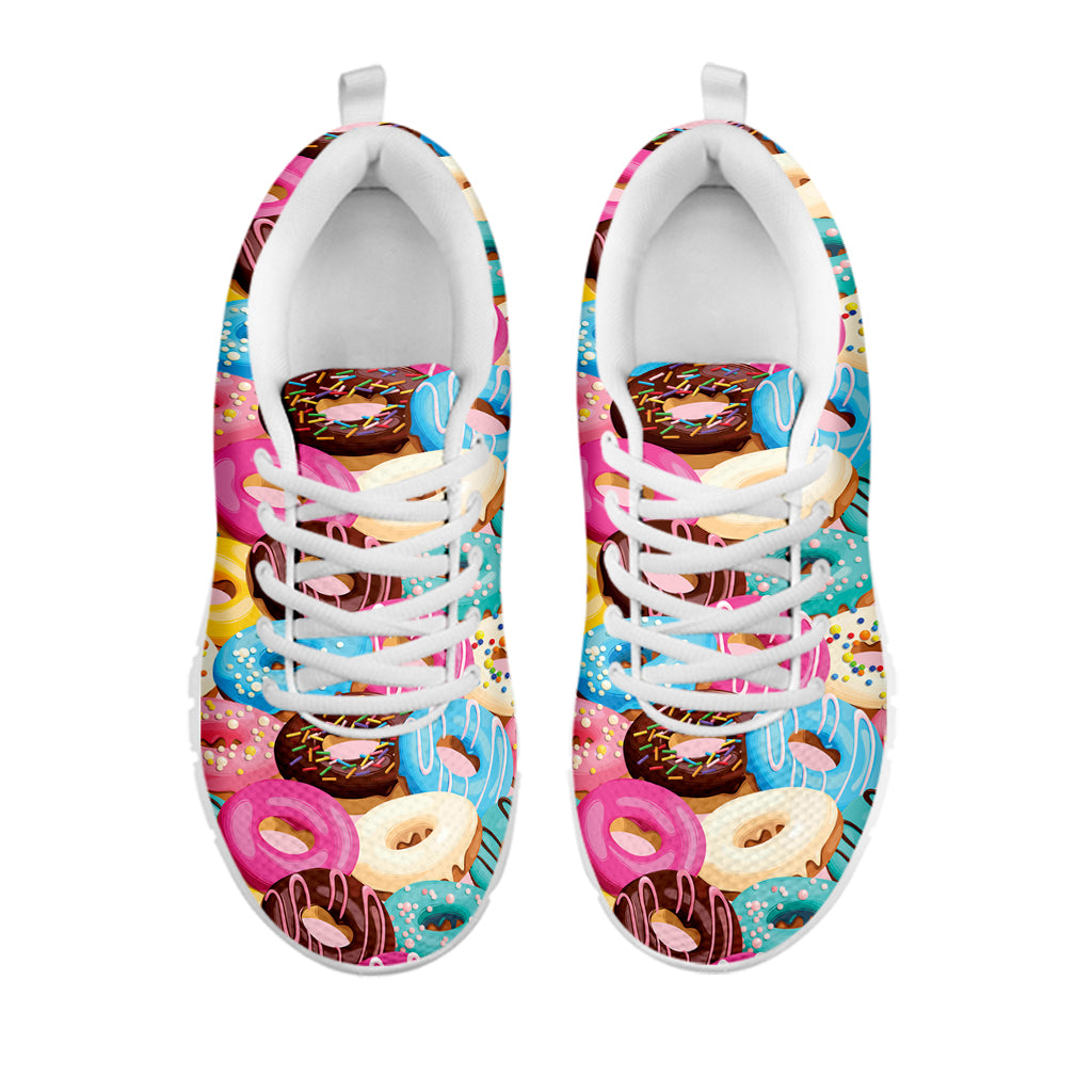 Yummy Donut Pattern Print White Sneakers