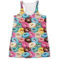 Yummy Donut Pattern Print Women's Racerback Tank Top