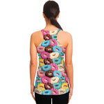 Yummy Donut Pattern Print Women's Racerback Tank Top