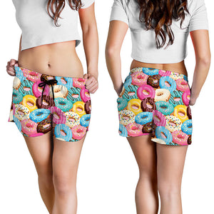 Yummy Donut Pattern Print Women's Shorts