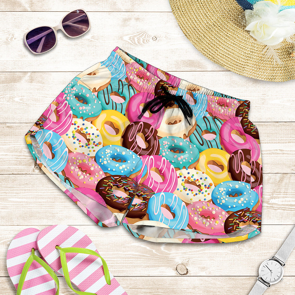 Yummy Donut Pattern Print Women's Shorts