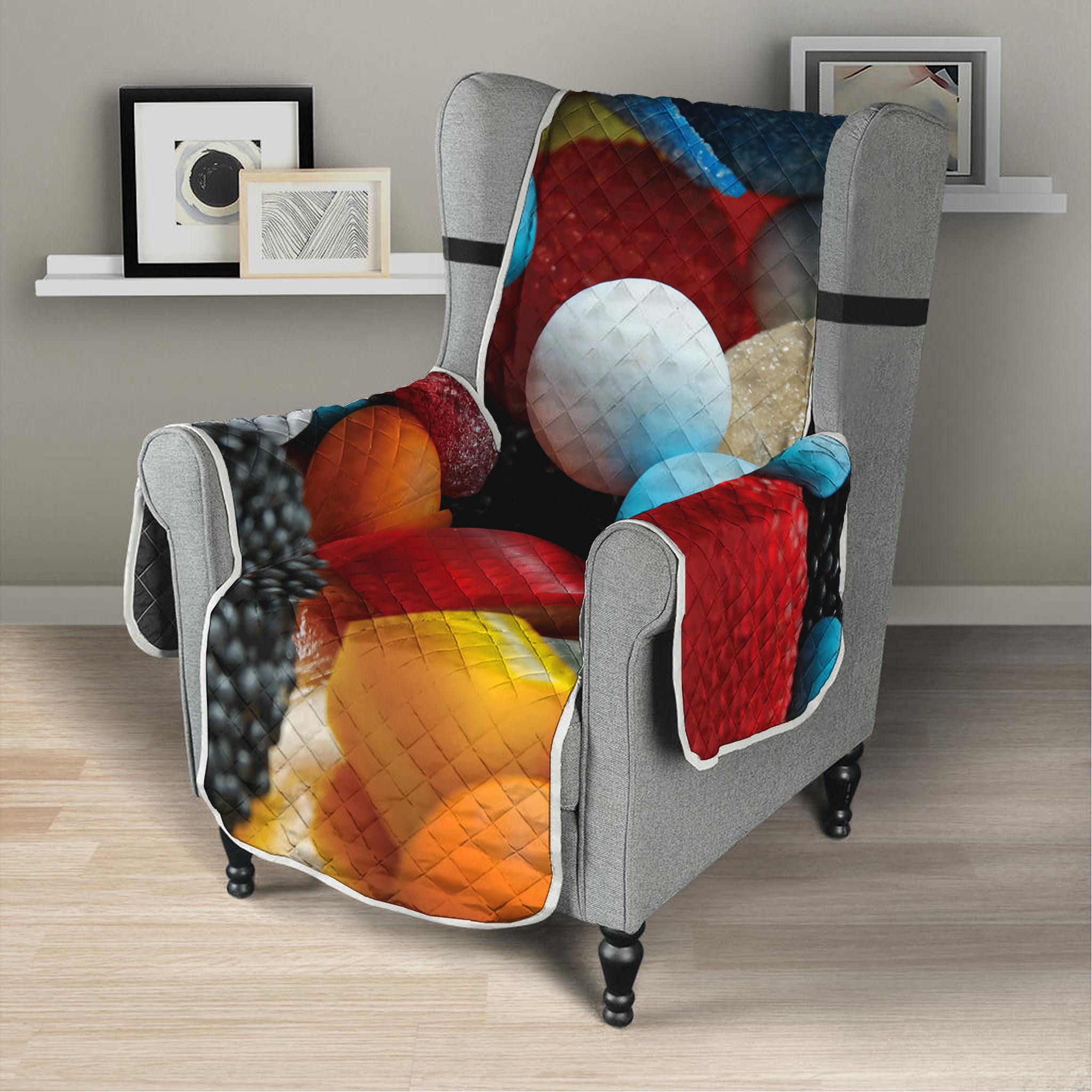 Yummy Gummy Print Armchair Protector