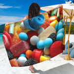 Yummy Gummy Print Beach Sarong Wrap