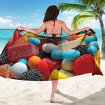 Yummy Gummy Print Beach Sarong Wrap