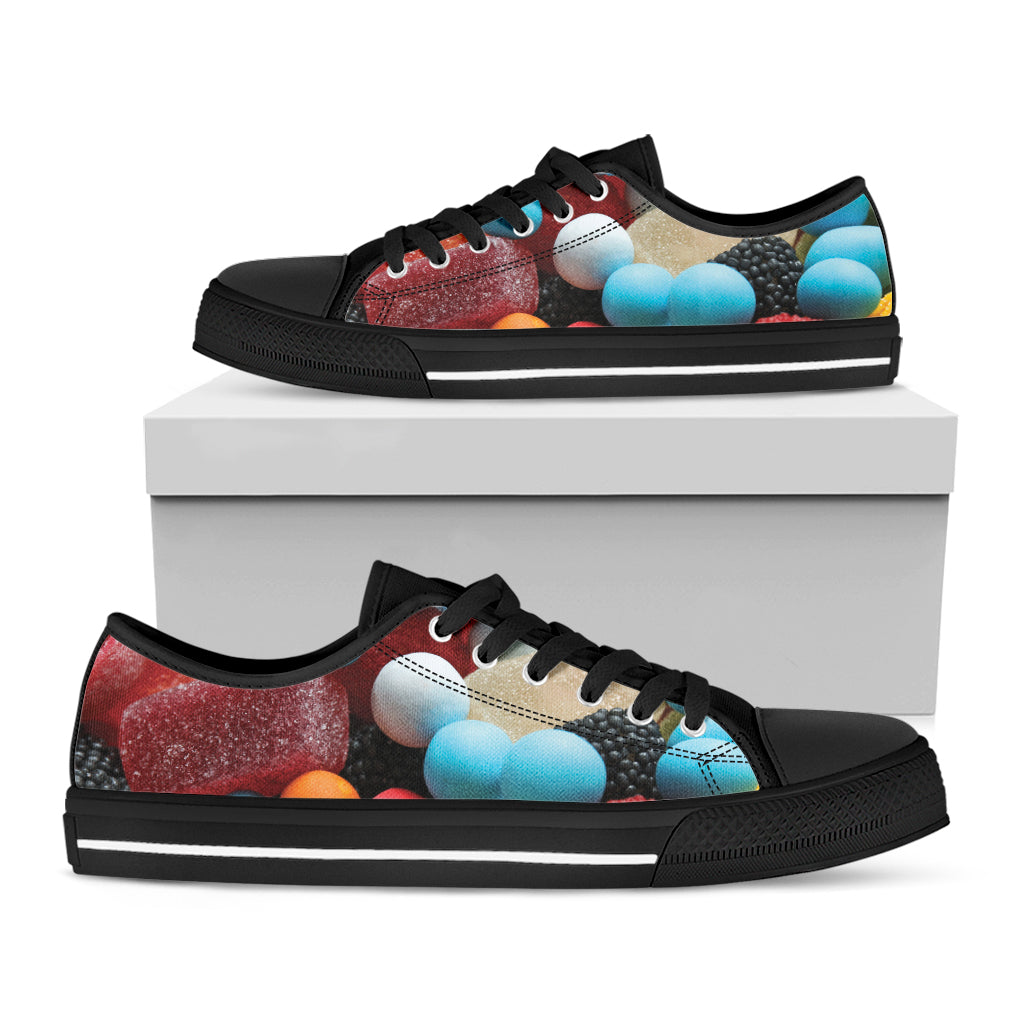 Yummy Gummy Print Black Low Top Shoes