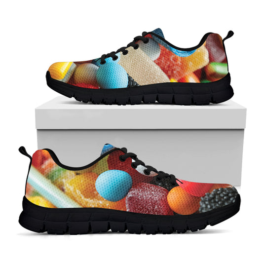 Yummy Gummy Print Black Sneakers