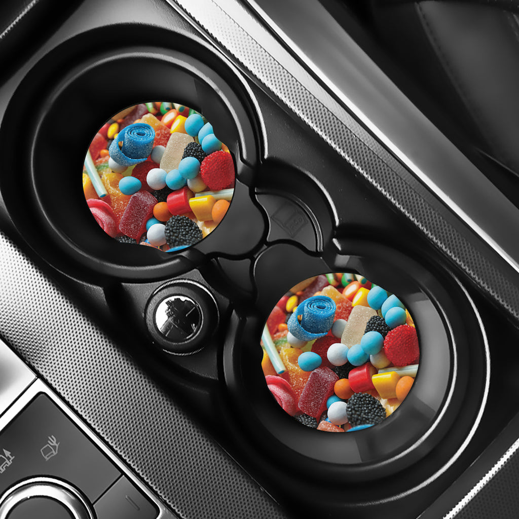 Yummy Gummy Print Car Coasters