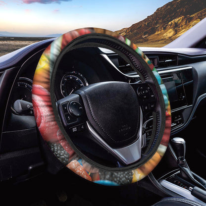 Yummy Gummy Print Car Steering Wheel Cover