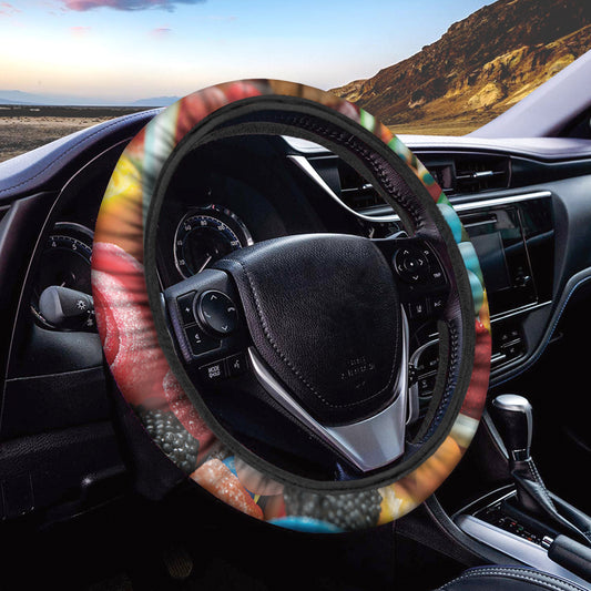 Yummy Gummy Print Car Steering Wheel Cover