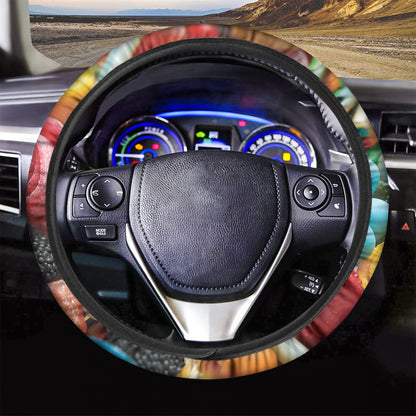 Yummy Gummy Print Car Steering Wheel Cover