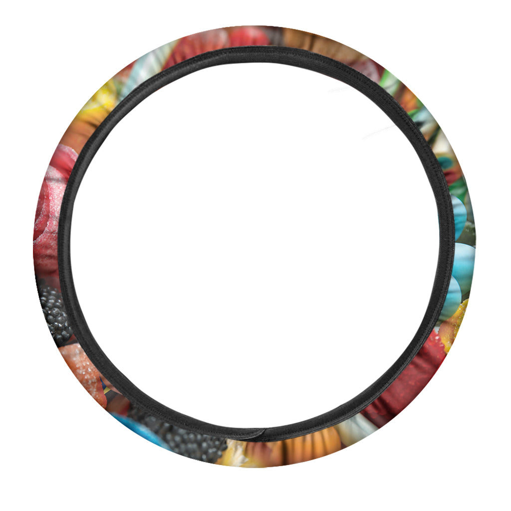 Yummy Gummy Print Car Steering Wheel Cover