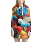 Yummy Gummy Print Hoodie Dress