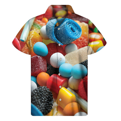 Yummy Gummy Print Men's Short Sleeve Shirt