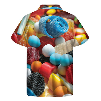 Yummy Gummy Print Men's Short Sleeve Shirt