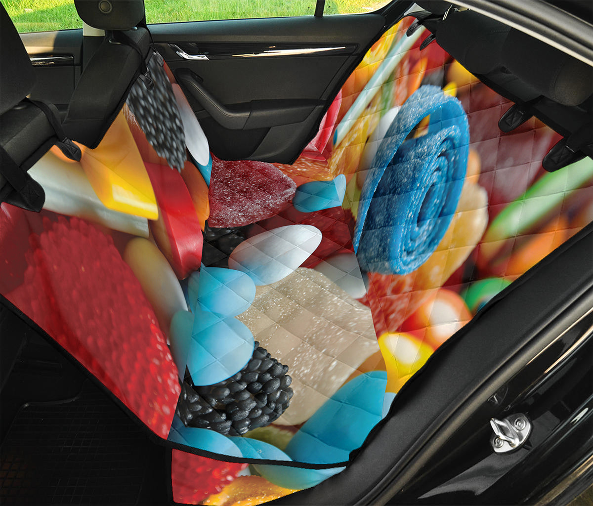 Yummy Gummy Print Pet Car Back Seat Cover