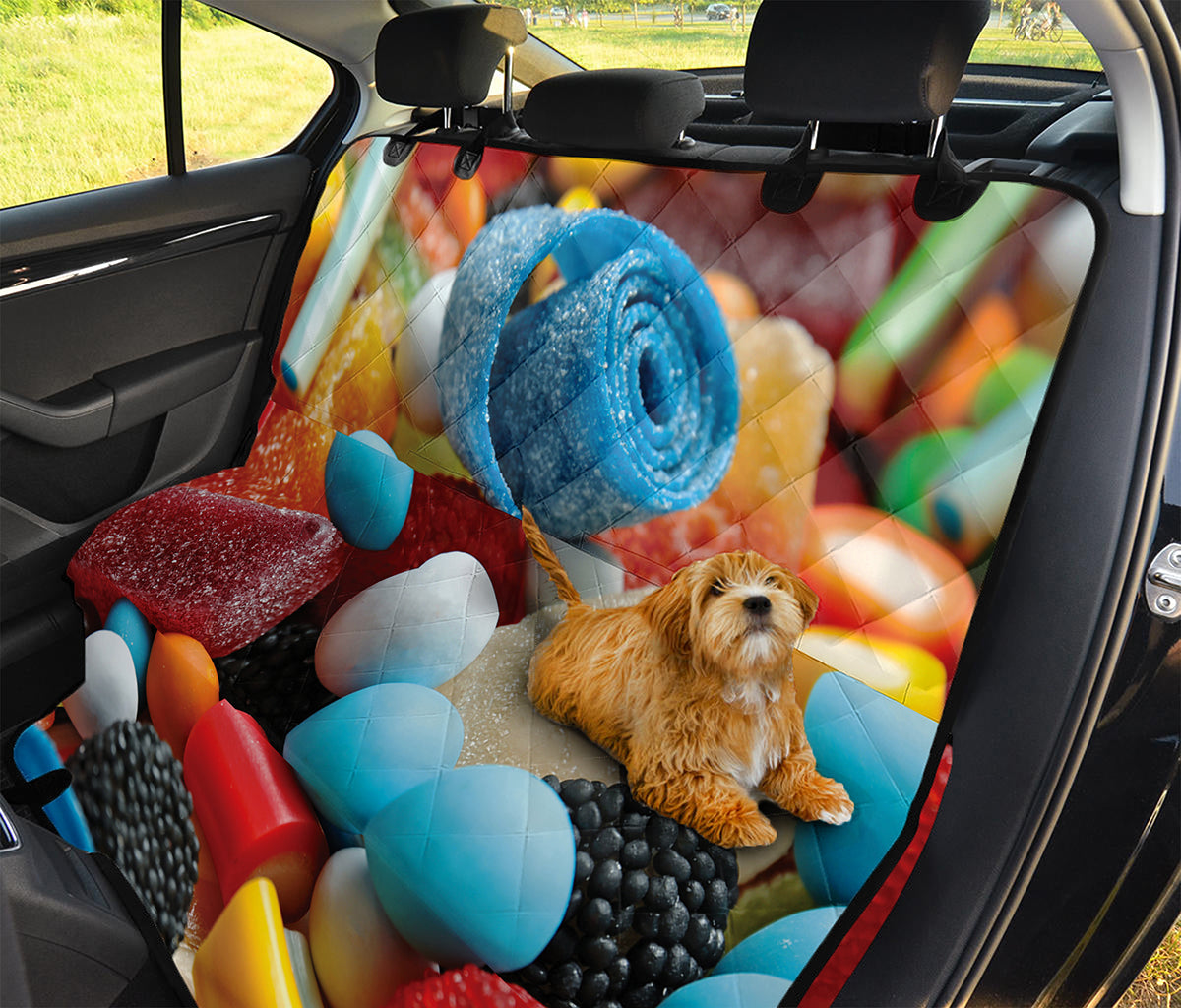 Yummy Gummy Print Pet Car Back Seat Cover