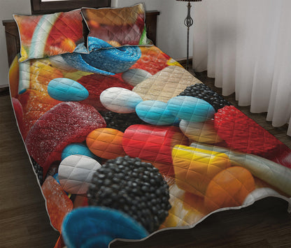Yummy Gummy Print Quilt Bed Set