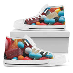 Yummy Gummy Print White High Top Shoes