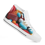 Yummy Gummy Print White High Top Shoes