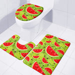Yummy Watermelon Pieces Pattern Print 3 Piece Bath Mat Set