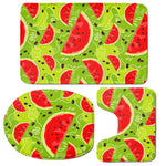 Yummy Watermelon Pieces Pattern Print 3 Piece Bath Mat Set