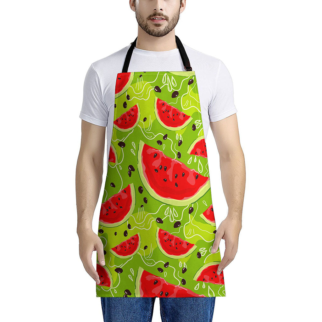 Yummy Watermelon Pieces Pattern Print Apron