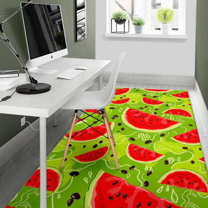 Yummy Watermelon Pieces Pattern Print Area Rug GearFrost