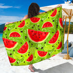 Yummy Watermelon Pieces Pattern Print Beach Sarong Wrap
