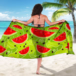 Yummy Watermelon Pieces Pattern Print Beach Sarong Wrap