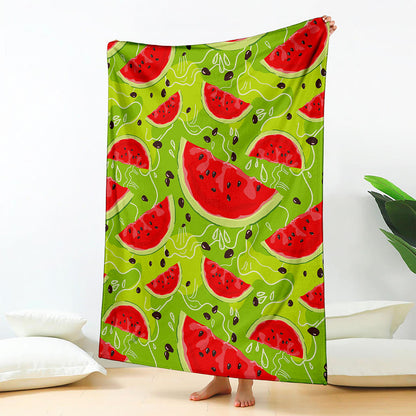 Yummy Watermelon Pieces Pattern Print Blanket