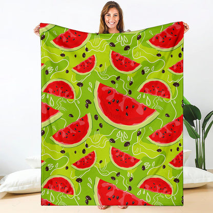 Yummy Watermelon Pieces Pattern Print Blanket