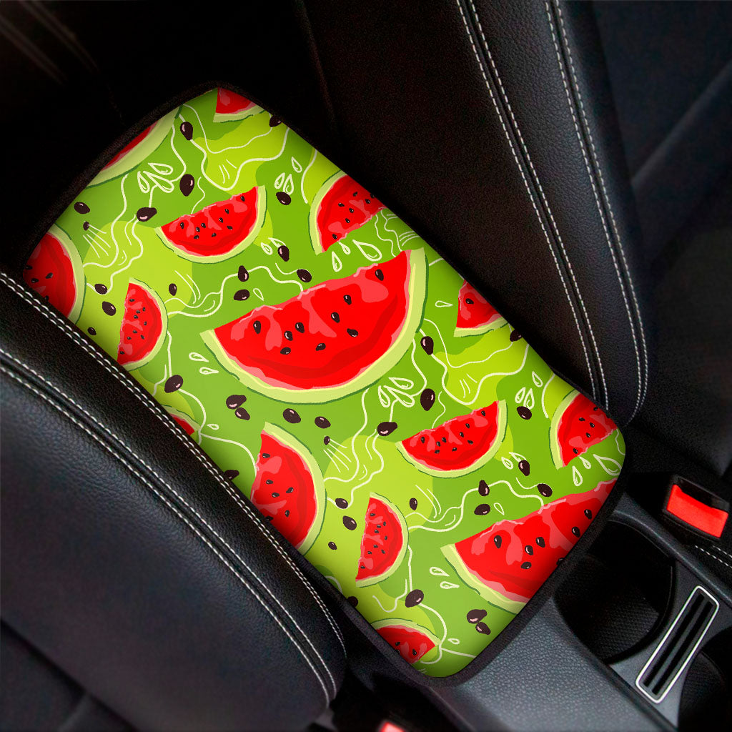 Yummy Watermelon Pieces Pattern Print Car Center Console Cover
