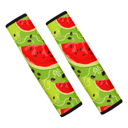 Yummy Watermelon Pieces Pattern Print Car Seat Belt Covers