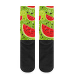 Yummy Watermelon Pieces Pattern Print Crew Socks