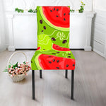 Yummy Watermelon Pieces Pattern Print Dining Chair Slipcover