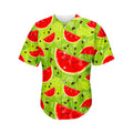 Yummy Watermelon Pieces Pattern Print Men's Baseball Jersey