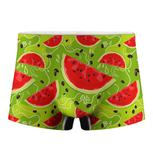 Yummy Watermelon Pieces Pattern Print Men's Boxer Briefs